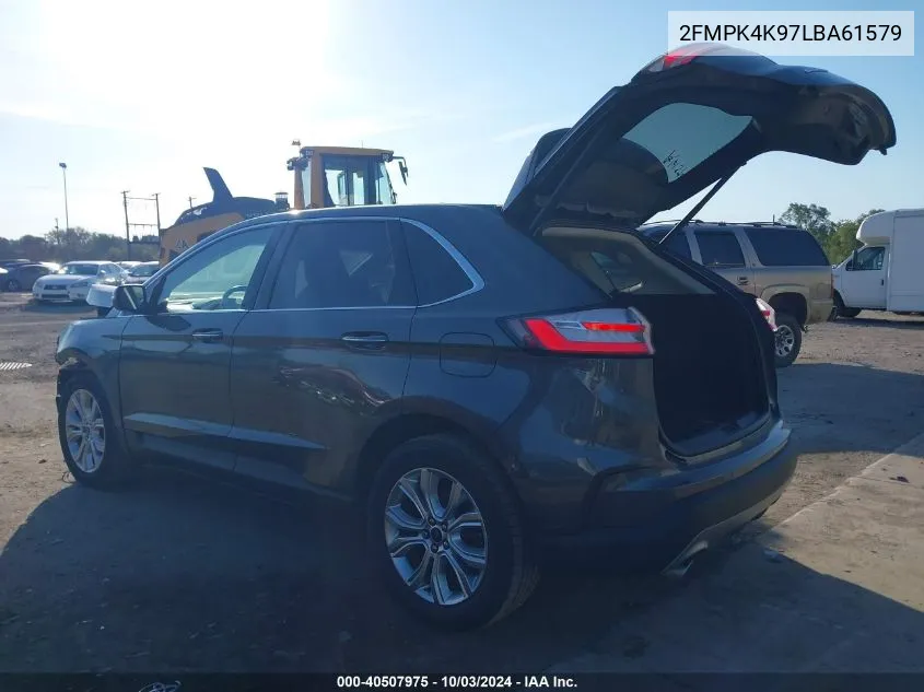 2020 Ford Edge Titanium VIN: 2FMPK4K97LBA61579 Lot: 40507975