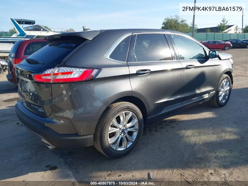 2020 Ford Edge Titanium VIN: 2FMPK4K97LBA61579 Lot: 40507975