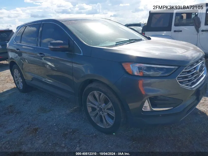 2020 Ford Edge Titanium VIN: 2FMPK3K93LBA72105 Lot: 40512310