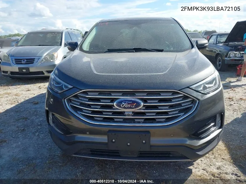 2020 Ford Edge Titanium VIN: 2FMPK3K93LBA72105 Lot: 40512310