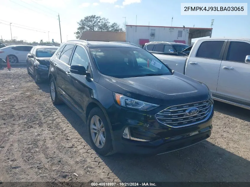 2020 Ford Edge Sel VIN: 2FMPK4J93LBA03065 Lot: 40518997