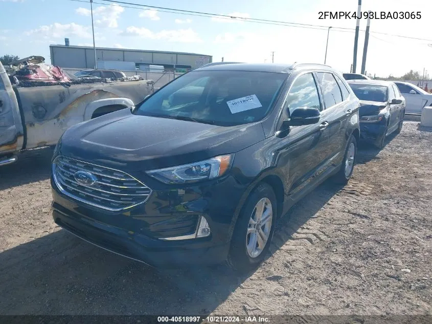 2020 Ford Edge Sel VIN: 2FMPK4J93LBA03065 Lot: 40518997