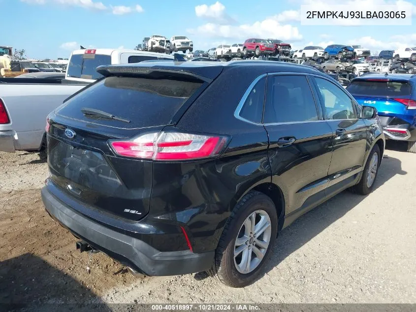 2020 Ford Edge Sel VIN: 2FMPK4J93LBA03065 Lot: 40518997