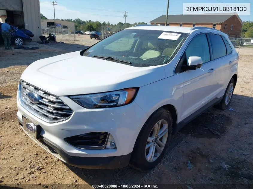 2020 Ford Edge Sel VIN: 2FMPK3J91LBB18130 Lot: 40520088