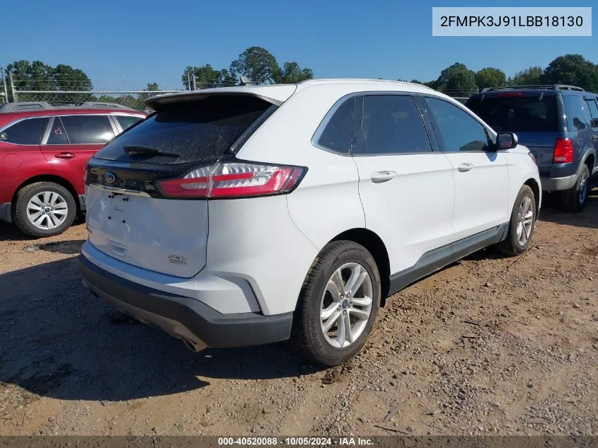 2020 Ford Edge Sel VIN: 2FMPK3J91LBB18130 Lot: 40520088