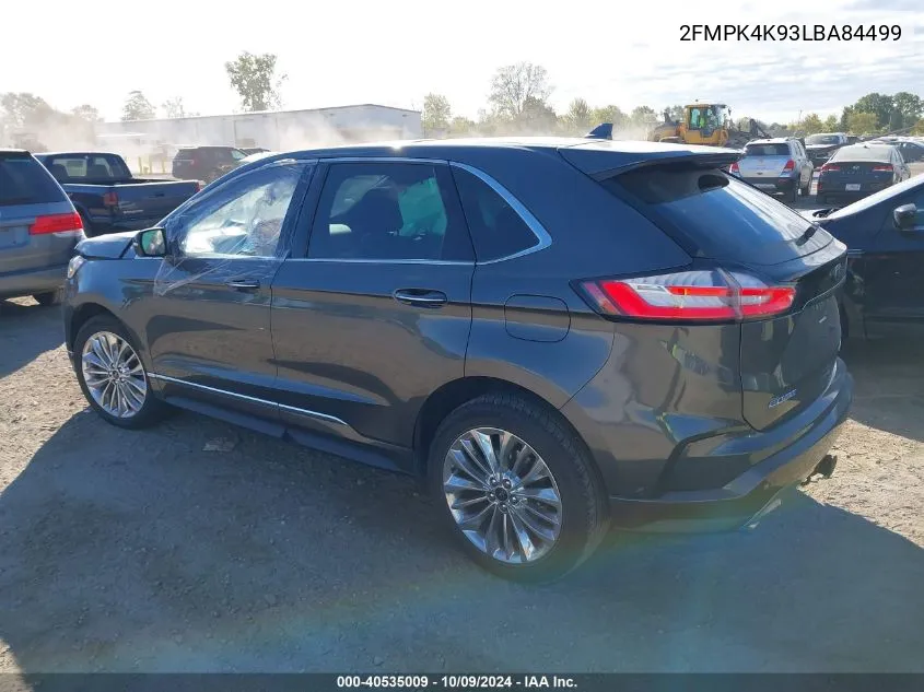 2020 Ford Edge Titanium VIN: 2FMPK4K93LBA84499 Lot: 40535009