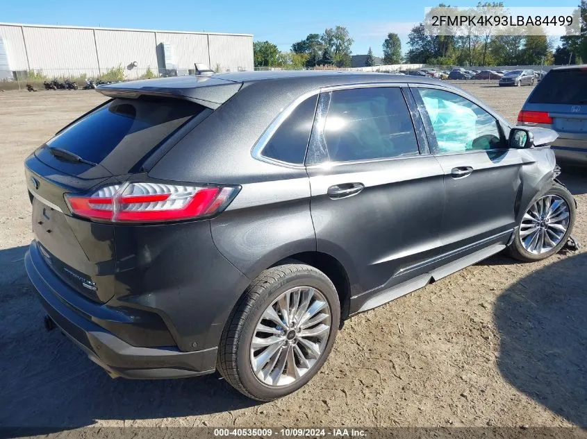 2020 Ford Edge Titanium VIN: 2FMPK4K93LBA84499 Lot: 40535009