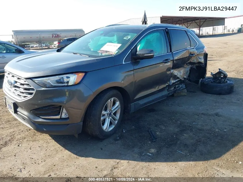 2020 Ford Edge Sel VIN: 2FMPK3J91LBA29447 Lot: 40537521