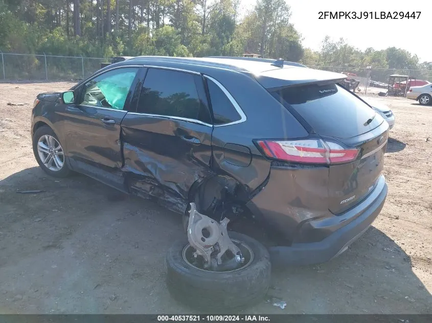 2020 Ford Edge Sel VIN: 2FMPK3J91LBA29447 Lot: 40537521