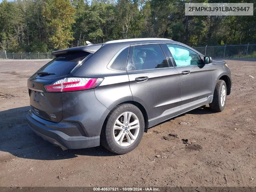 2020 Ford Edge Sel VIN: 2FMPK3J91LBA29447 Lot: 40537521