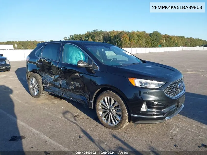 2020 Ford Edge Titanium VIN: 2FMPK4K95LBA89803 Lot: 40540102