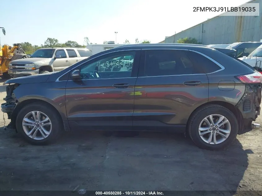 2020 Ford Edge Sel VIN: 2FMPK3J91LBB19035 Lot: 40550285