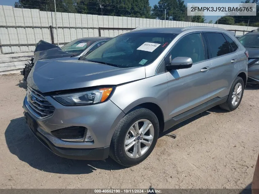 2020 Ford Edge Sel VIN: 2FMPK3J92LBA66765 Lot: 40552190