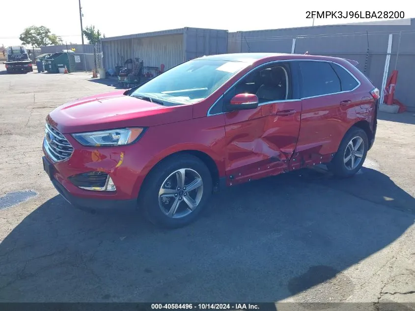 2020 Ford Edge Sel VIN: 2FMPK3J96LBA28200 Lot: 40584496