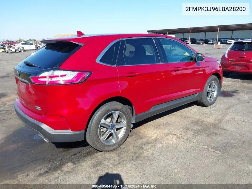 2020 Ford Edge Sel VIN: 2FMPK3J96LBA28200 Lot: 40584496