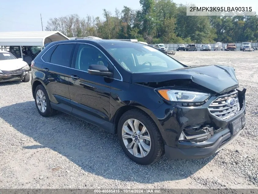 2020 Ford Edge Titanium VIN: 2FMPK3K95LBA90315 Lot: 40585415