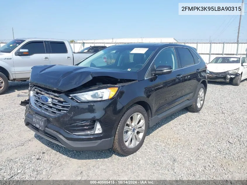 2020 Ford Edge Titanium VIN: 2FMPK3K95LBA90315 Lot: 40585415