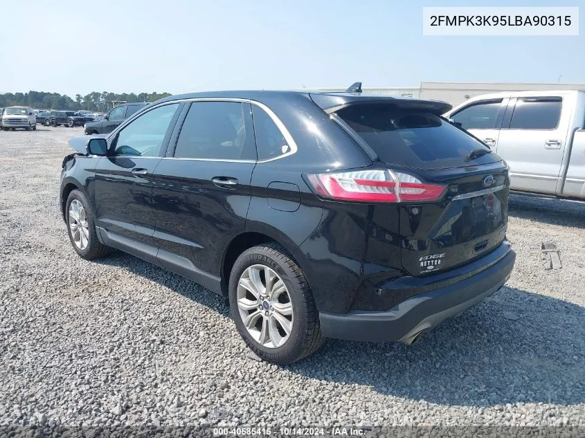 2020 Ford Edge Titanium VIN: 2FMPK3K95LBA90315 Lot: 40585415