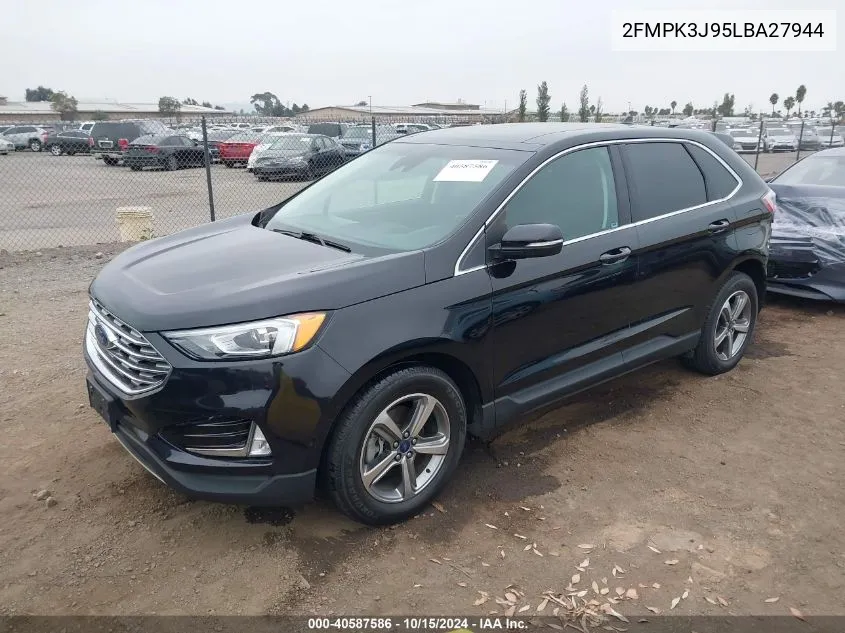 2020 Ford Edge Sel VIN: 2FMPK3J95LBA27944 Lot: 40587586