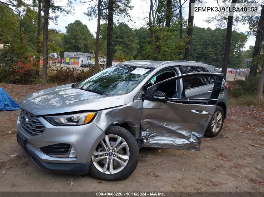 2020 Ford Edge Sel VIN: 2FMPK3J96LBA40153 Lot: 40605226