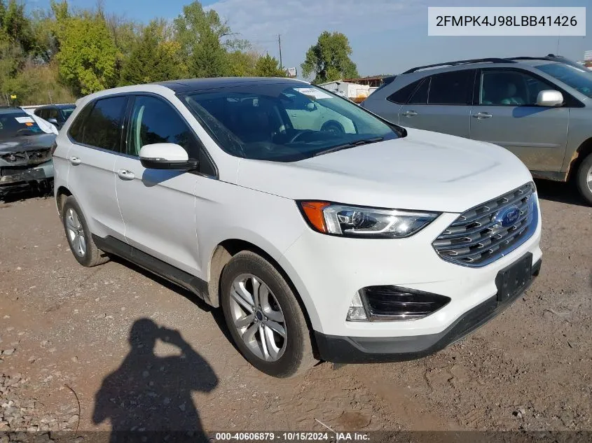 2020 Ford Edge Sel VIN: 2FMPK4J98LBB41426 Lot: 40606879