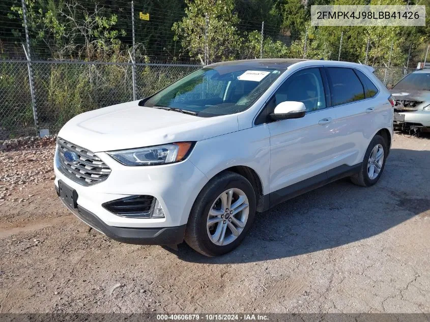 2020 Ford Edge Sel VIN: 2FMPK4J98LBB41426 Lot: 40606879