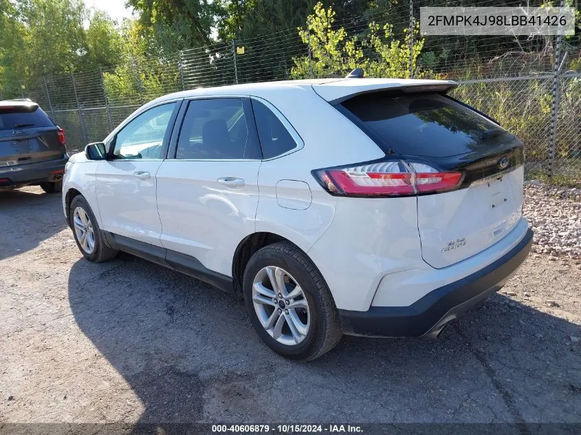 2020 Ford Edge Sel VIN: 2FMPK4J98LBB41426 Lot: 40606879