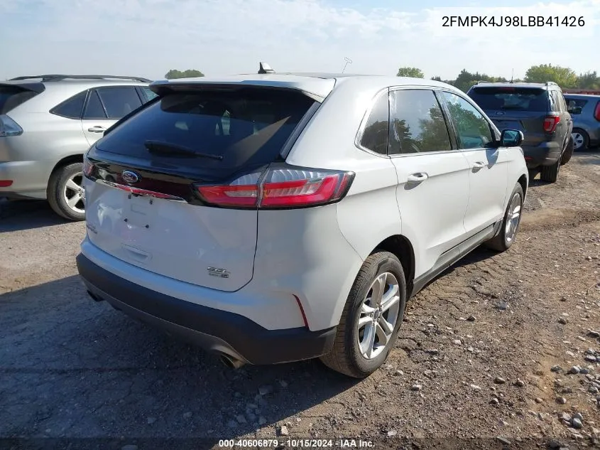 2020 Ford Edge Sel VIN: 2FMPK4J98LBB41426 Lot: 40606879