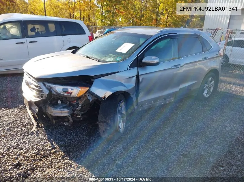 2020 Ford Edge Sel VIN: 2FMPK4J92LBA01341 Lot: 40610631