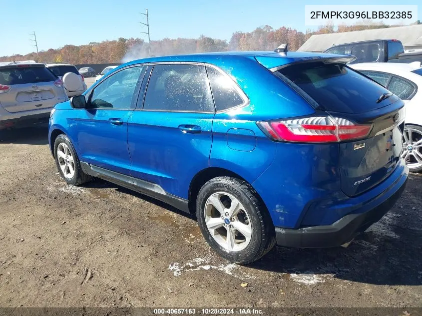 2020 Ford Edge Se VIN: 2FMPK3G96LBB32385 Lot: 40657163