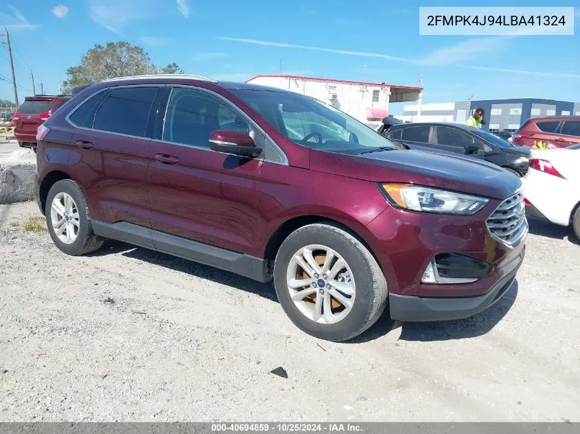 2020 Ford Edge Sel VIN: 2FMPK4J94LBA41324 Lot: 40694859