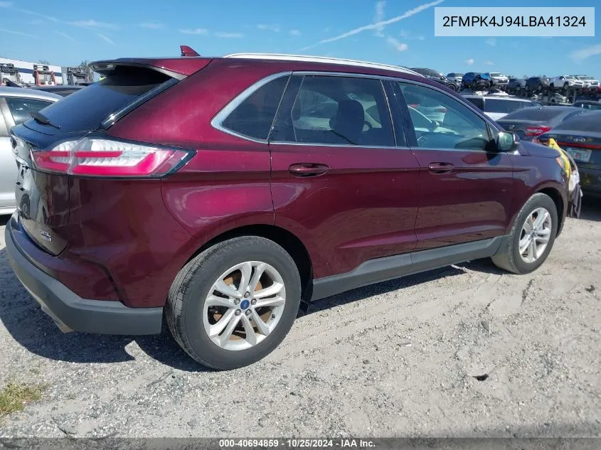 2020 Ford Edge Sel VIN: 2FMPK4J94LBA41324 Lot: 40694859