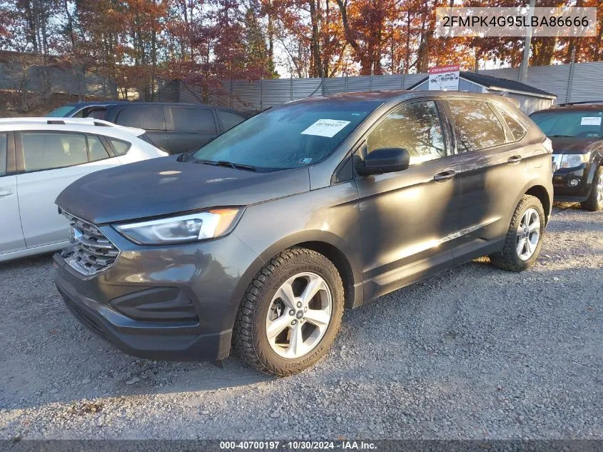 2020 Ford Edge Se VIN: 2FMPK4G95LBA86666 Lot: 40700197