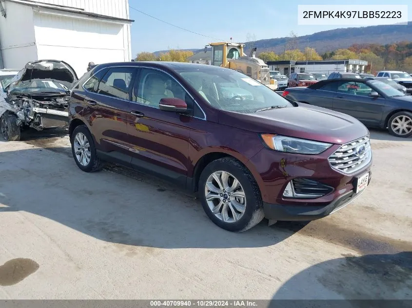 2020 Ford Edge Titanium VIN: 2FMPK4K97LBB52223 Lot: 40709940