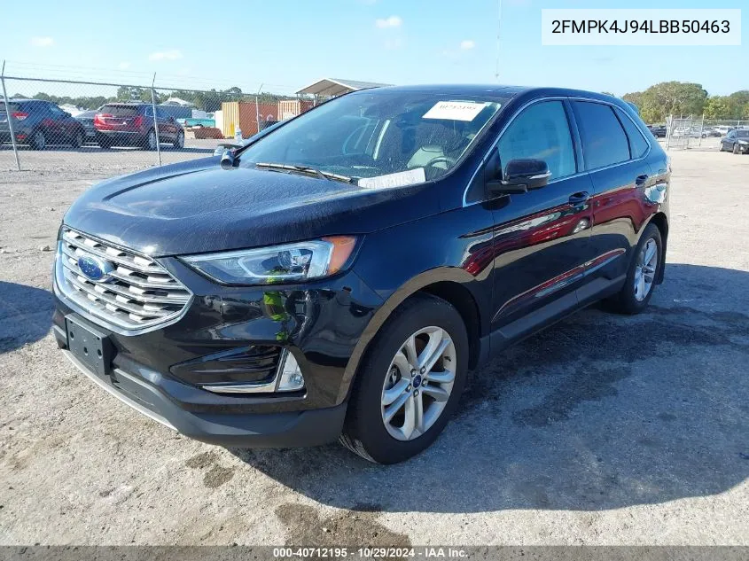 2020 Ford Edge Sel VIN: 2FMPK4J94LBB50463 Lot: 40712195