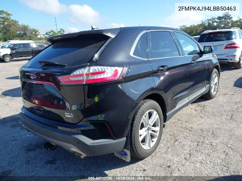 2020 Ford Edge Sel VIN: 2FMPK4J94LBB50463 Lot: 40712195