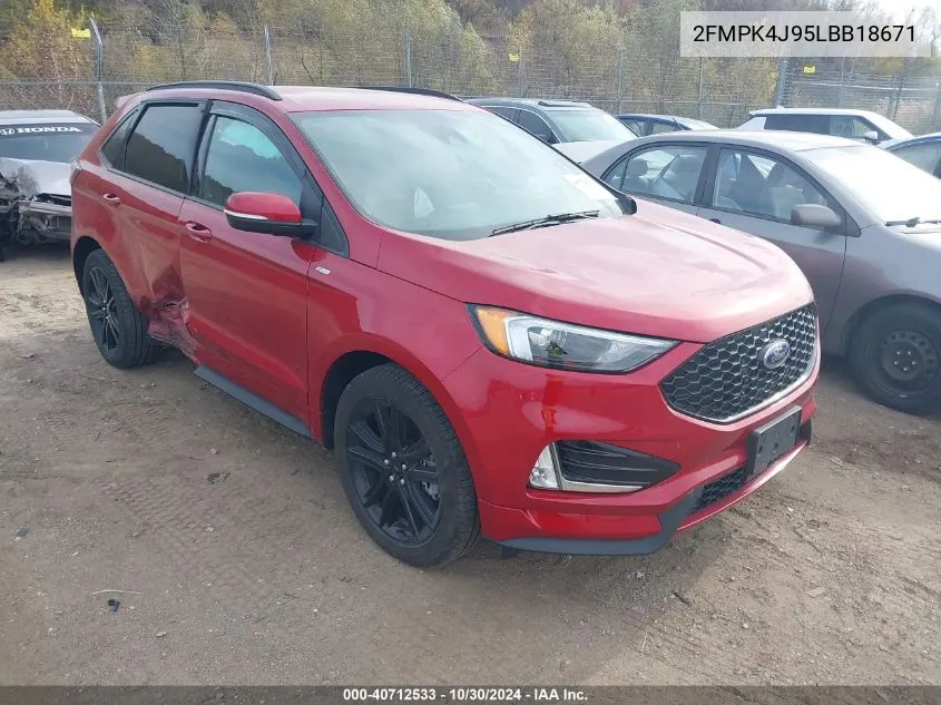 2020 Ford Edge St Line VIN: 2FMPK4J95LBB18671 Lot: 40712533