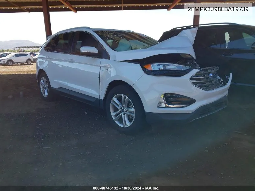 2020 Ford Edge Sel VIN: 2FMPK3J98LBA19739 Lot: 40745132