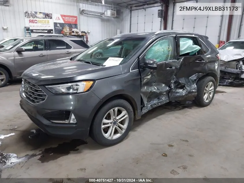 2020 Ford Edge Sel VIN: 2FMPK4J9XLBB31173 Lot: 40751427