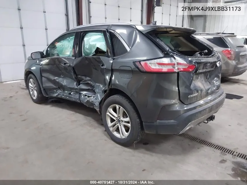 2020 Ford Edge Sel VIN: 2FMPK4J9XLBB31173 Lot: 40751427