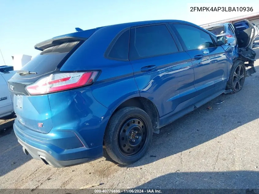 2020 Ford Edge St VIN: 2FMPK4AP3LBA10936 Lot: 40776695