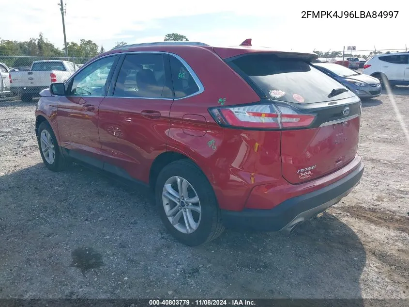 2020 Ford Edge Sel VIN: 2FMPK4J96LBA84997 Lot: 40803779