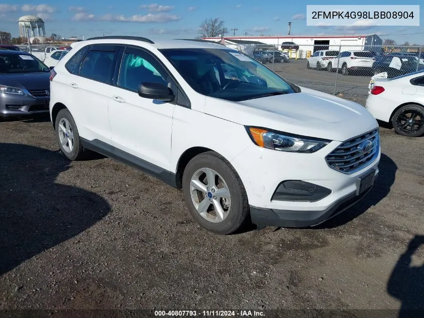 2020 Ford Edge Se VIN: 2FMPK4G98LBB08904 Lot: 40807793