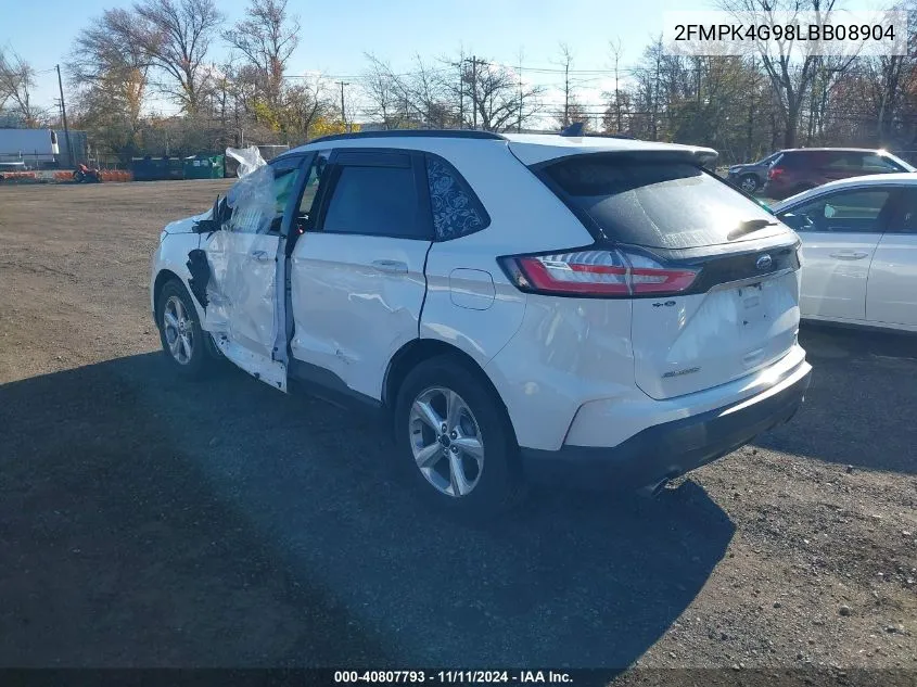 2020 Ford Edge Se VIN: 2FMPK4G98LBB08904 Lot: 40807793