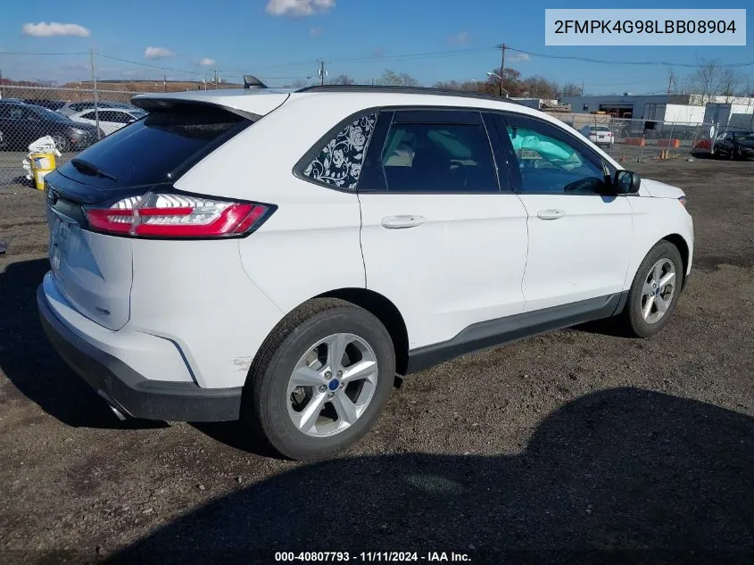 2020 Ford Edge Se VIN: 2FMPK4G98LBB08904 Lot: 40807793