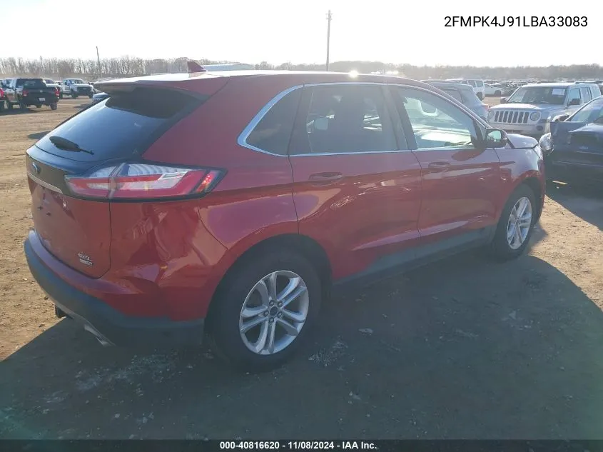 2020 Ford Edge Sel VIN: 2FMPK4J91LBA33083 Lot: 40816620