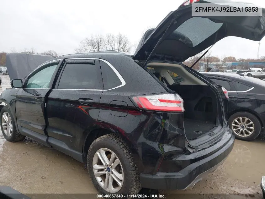 2020 Ford Edge Sel VIN: 2FMPK4J92LBA15353 Lot: 40857349