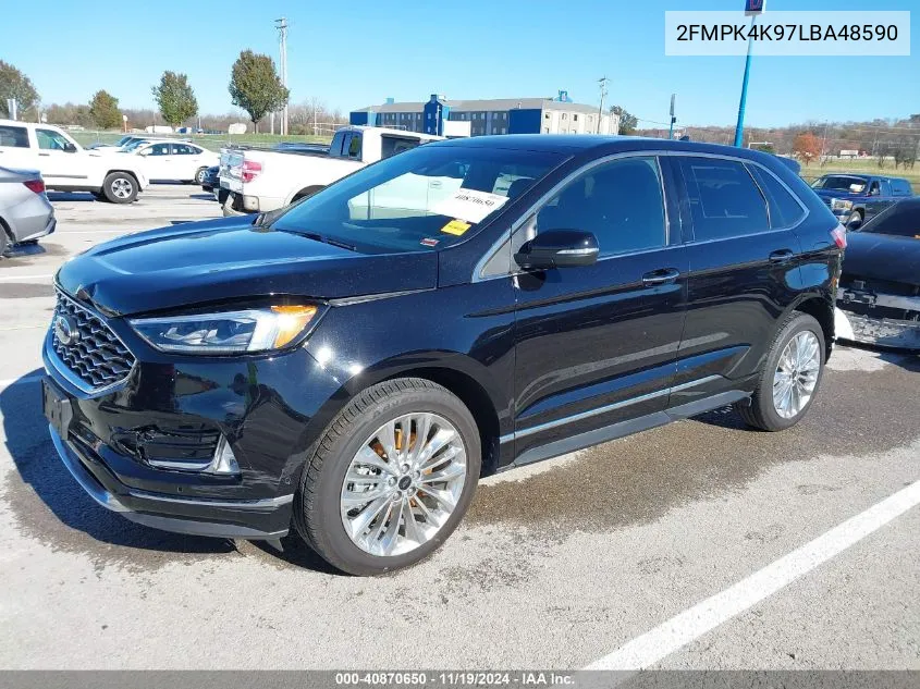 2020 Ford Edge Titanium VIN: 2FMPK4K97LBA48590 Lot: 40870650