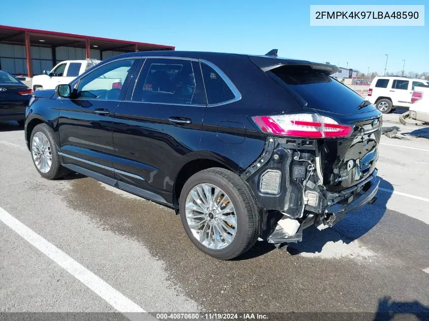 2020 Ford Edge Titanium VIN: 2FMPK4K97LBA48590 Lot: 40870650