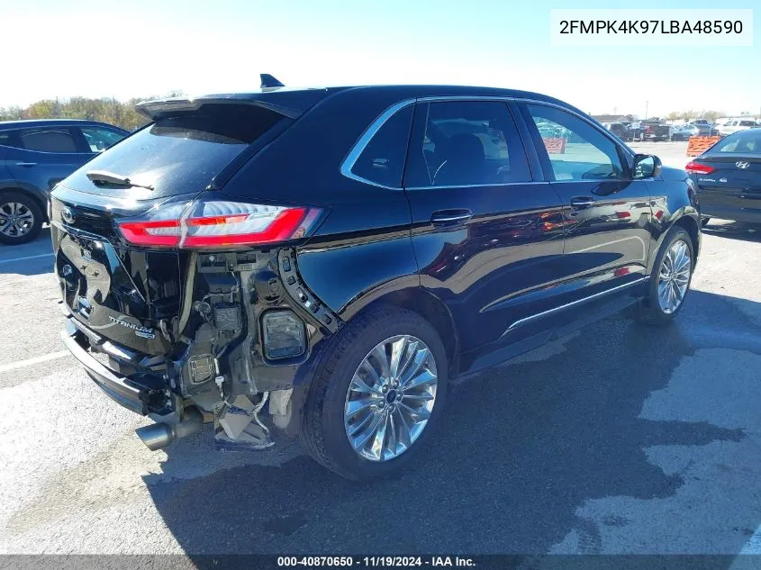 2020 Ford Edge Titanium VIN: 2FMPK4K97LBA48590 Lot: 40870650